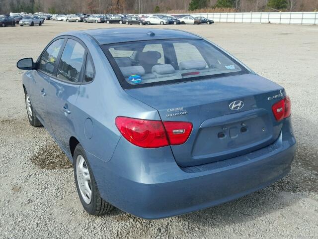 KMHDU46D27U109162 - 2007 HYUNDAI ELANTRA GL BLUE photo 3