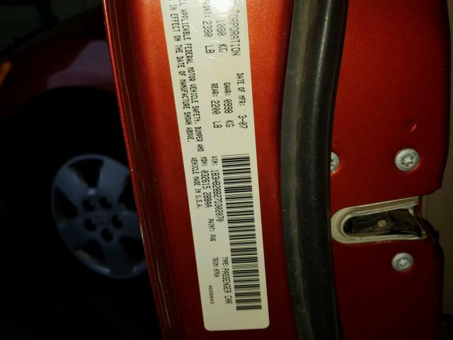 1B3HB28B27D302070 - 2007 DODGE CALIBER ORANGE photo 10