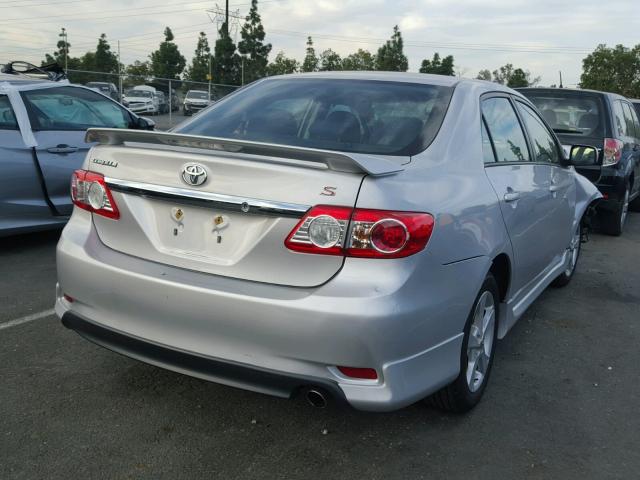 2T1BU4EE3BC599574 - 2011 TOYOTA COROLLA BA SILVER photo 4