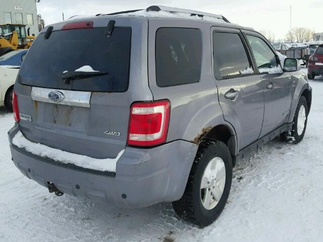 1FMCU94128KA93396 - 2008 FORD ESCAPE LIM GRAY photo 4