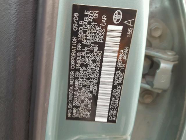 JTDBT903294047860 - 2009 TOYOTA YARIS GREEN photo 10