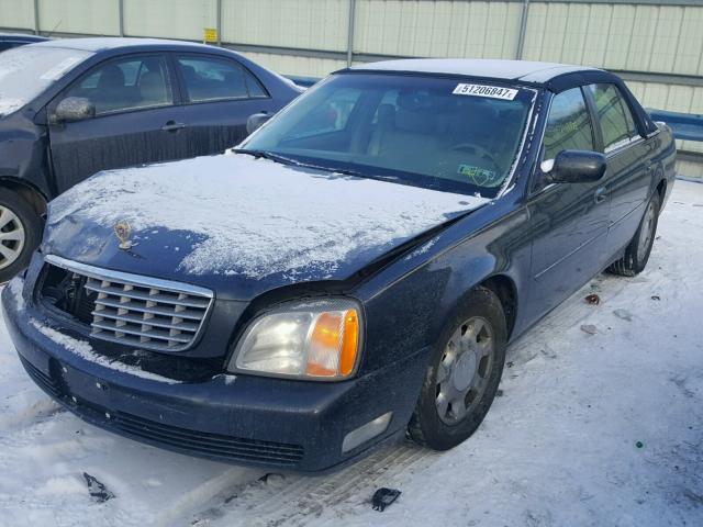 1G6KD54Y21U223888 - 2001 CADILLAC DEVILLE BLUE photo 2