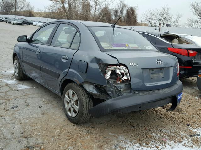 KNADE123976200055 - 2007 KIA RIO BASE BLUE photo 3