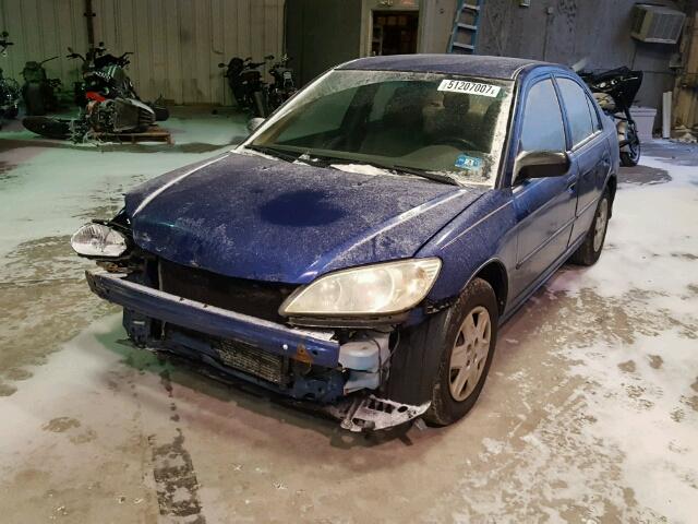 1HGES16325L008227 - 2005 HONDA CIVIC DX V BLUE photo 2