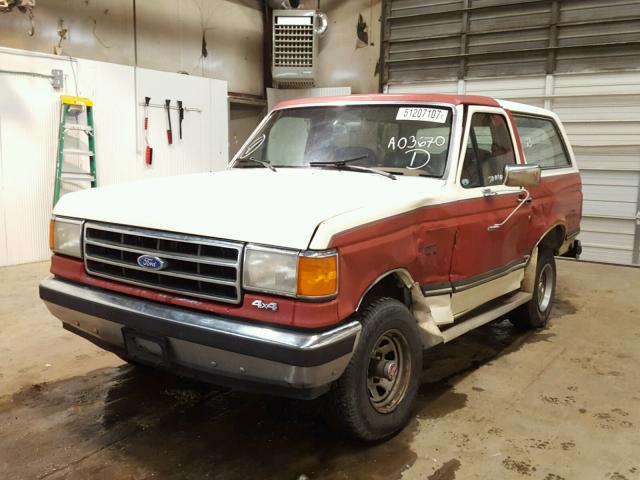 1FMEU15H7LLA03670 - 1990 FORD BRONCO U10 RED photo 2