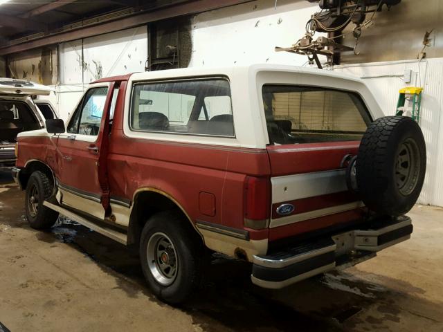 1FMEU15H7LLA03670 - 1990 FORD BRONCO U10 RED photo 3