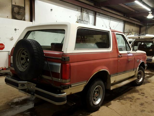 1FMEU15H7LLA03670 - 1990 FORD BRONCO U10 RED photo 4