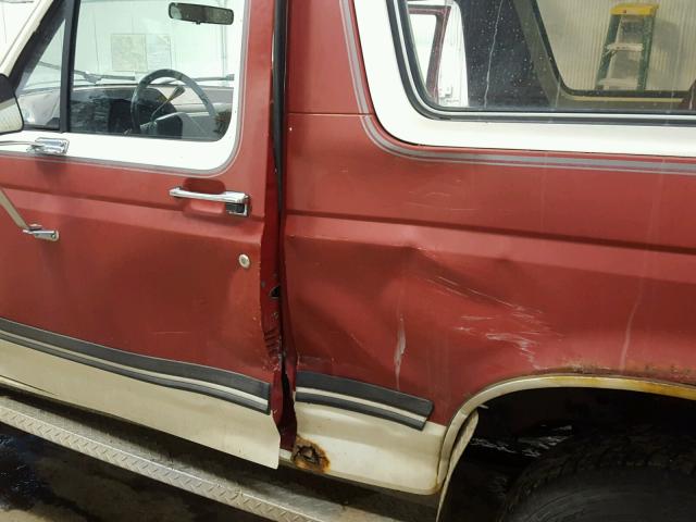 1FMEU15H7LLA03670 - 1990 FORD BRONCO U10 RED photo 9