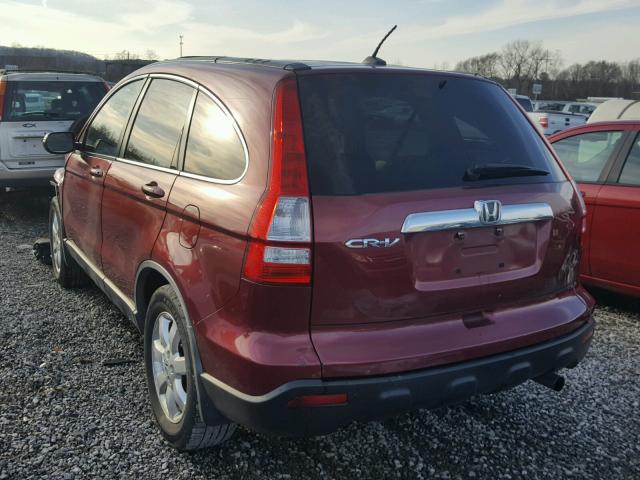 JHLRE38758C015179 - 2008 HONDA CR-V EXL BURGUNDY photo 3