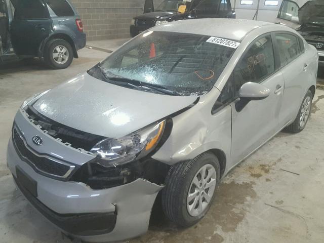 KNADN4A37E6339262 - 2014 KIA RIO EX SILVER photo 2