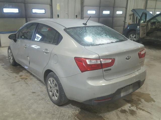 KNADN4A37E6339262 - 2014 KIA RIO EX SILVER photo 3