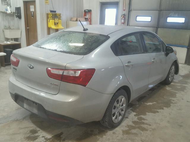 KNADN4A37E6339262 - 2014 KIA RIO EX SILVER photo 4