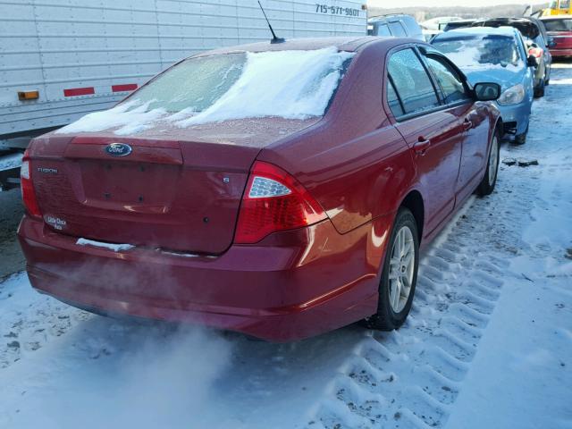 3FAHP0GA6AR176152 - 2010 FORD FUSION S RED photo 4