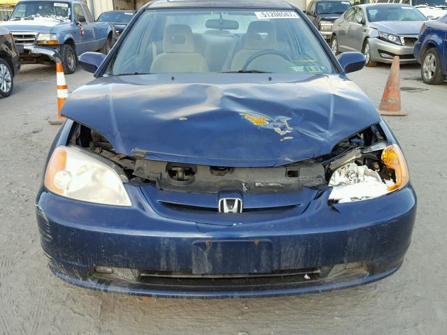 1HGEM22931L007348 - 2001 HONDA CIVIC SI BLUE photo 9