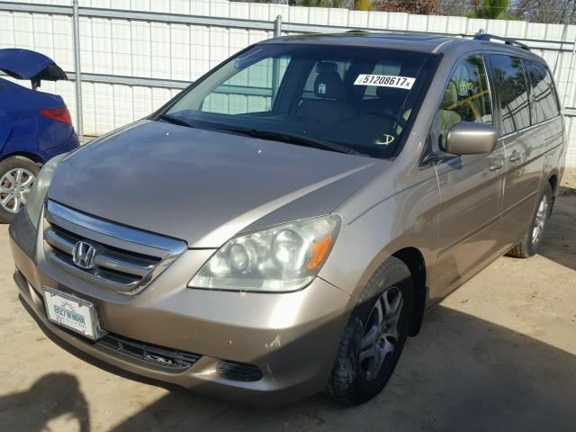 5FNRL38645B422502 - 2005 HONDA ODYSSEY EX BEIGE photo 2