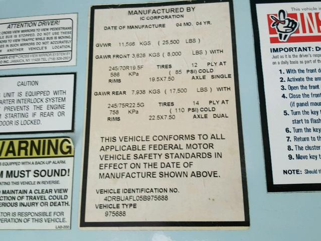 4DRBUAFL05B975688 - 2005 IC CORPORATION 3000 黄色 照片 10