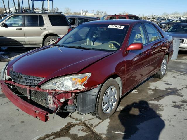 JTDBE30K240261617 - 2004 TOYOTA CAMRY LE BURGUNDY photo 2