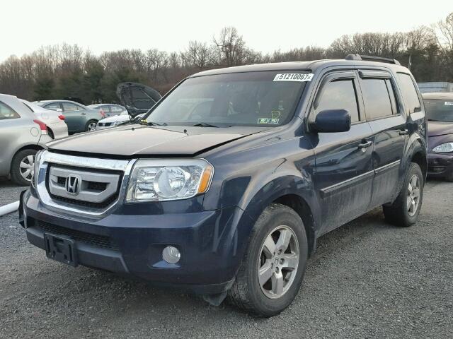 5FNYF4H69BB101270 - 2011 HONDA PILOT EXL BLUE photo 2