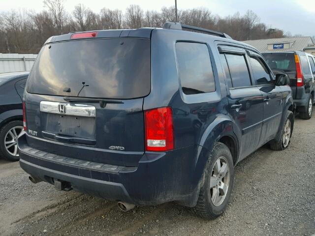 5FNYF4H69BB101270 - 2011 HONDA PILOT EXL BLUE photo 4