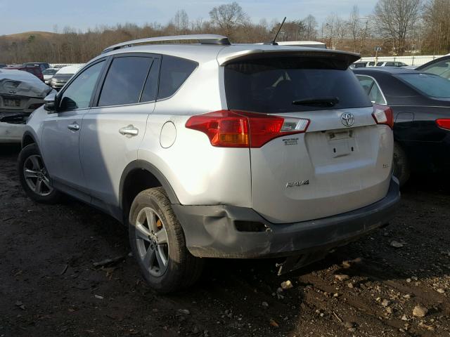 2T3WFREV3FW140792 - 2015 TOYOTA RAV4 XLE SILVER photo 3