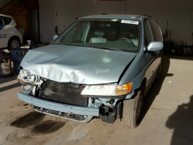 5FNRL18063B064283 - 2003 HONDA ODYSSEY EX BLUE photo 2