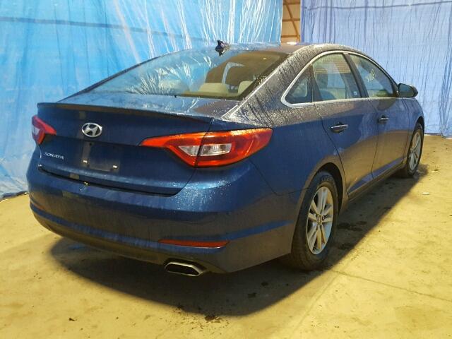 5NPE24AF7HH520415 - 2017 HYUNDAI SONATA SE BLUE photo 4