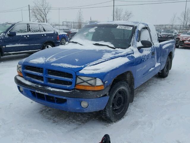 1B7GL22X7WS647715 - 1998 DODGE DAKOTA BLUE photo 2