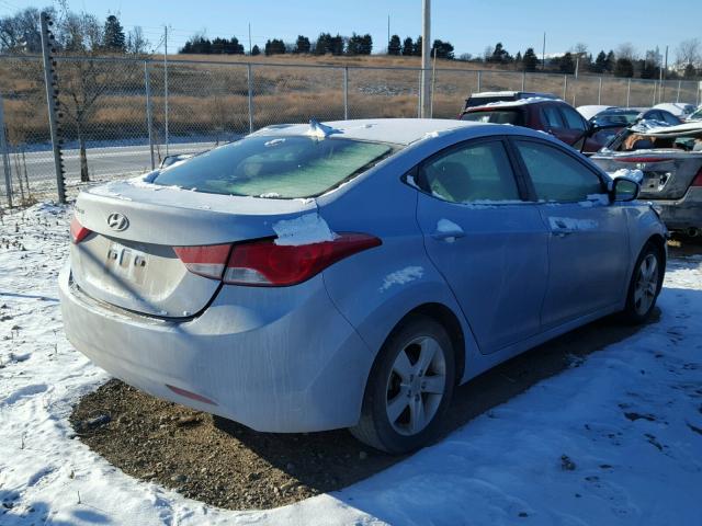 KMHDH4AEXCU316011 - 2012 HYUNDAI ELANTRA GL BLUE photo 4