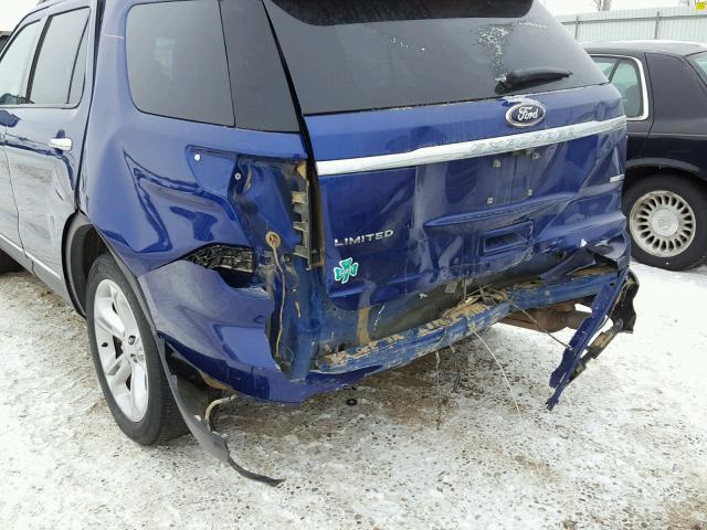 1FM5K8F88EGB36771 - 2014 FORD EXPLORER L BLUE photo 9