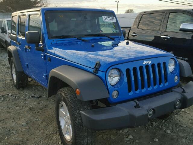 1C4BJWDG0GL120535 - 2016 JEEP WRANGLER U BLUE photo 1