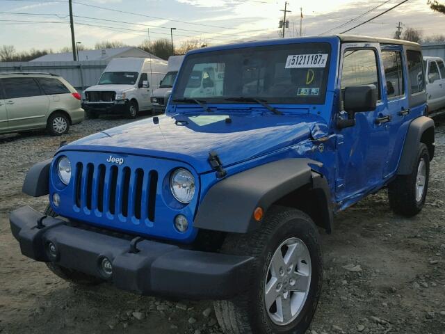 1C4BJWDG0GL120535 - 2016 JEEP WRANGLER U BLUE photo 2