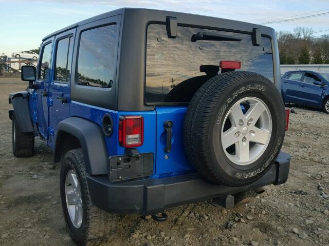 1C4BJWDG0GL120535 - 2016 JEEP WRANGLER U BLUE photo 3