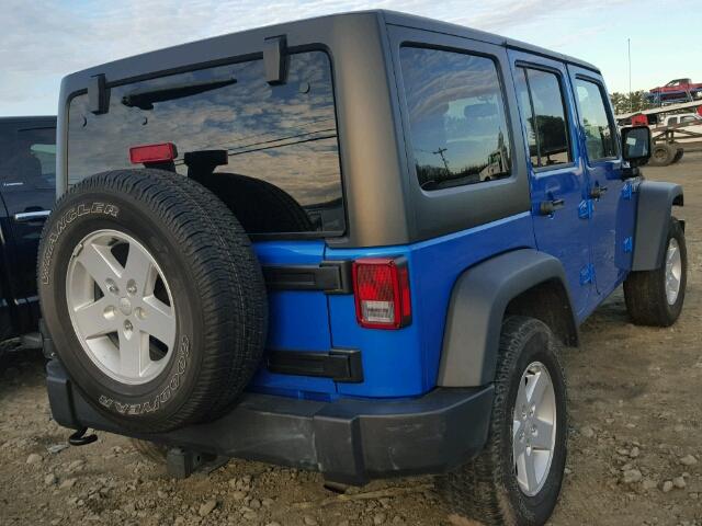 1C4BJWDG0GL120535 - 2016 JEEP WRANGLER U BLUE photo 4