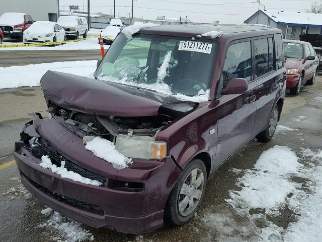 JTLKT324764043581 - 2006 TOYOTA SCION XB MAROON photo 2