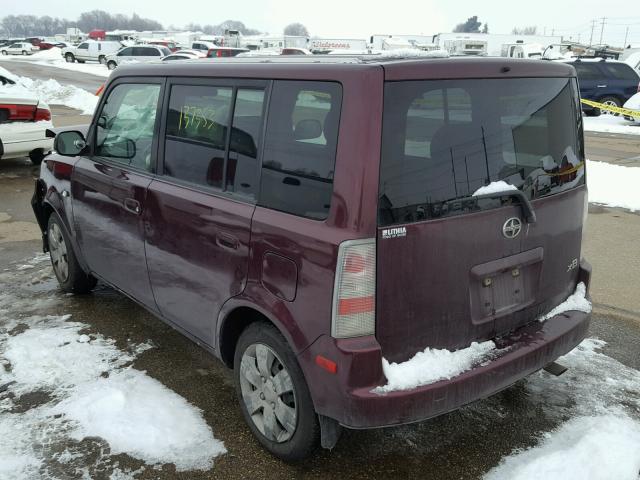 JTLKT324764043581 - 2006 TOYOTA SCION XB MAROON photo 3