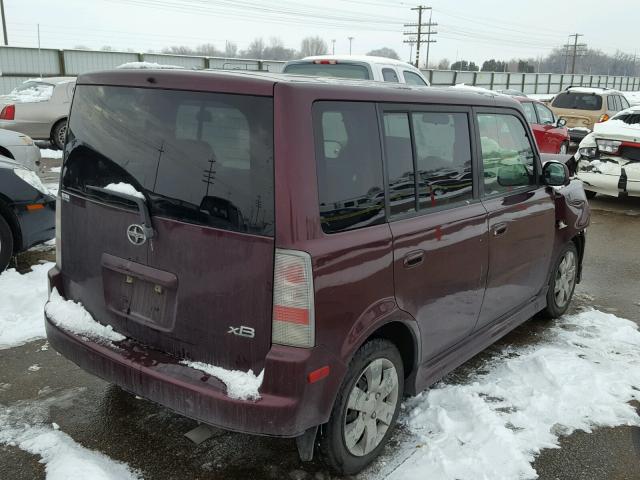 JTLKT324764043581 - 2006 TOYOTA SCION XB MAROON photo 4