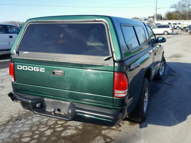 1B7FL26X4YS529548 - 2000 DODGE DAKOTA GREEN photo 4