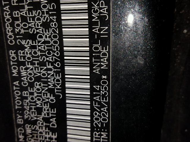 JTKDE167650028415 - 2005 TOYOTA SCION TC 黑色 照片 10