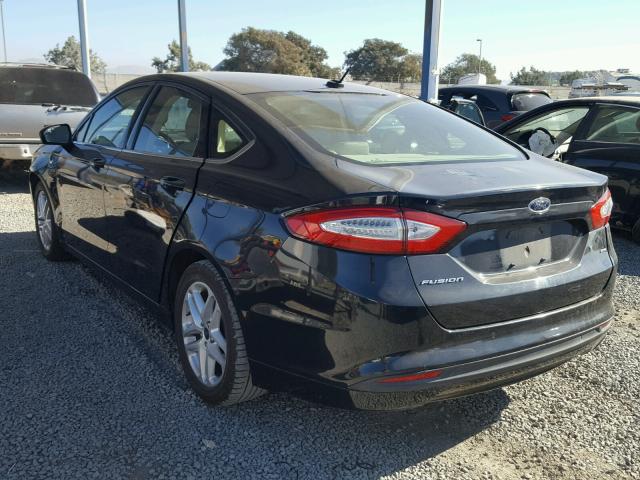 3FA6P0H77ER286403 - 2014 FORD FUSION SE BLACK photo 3