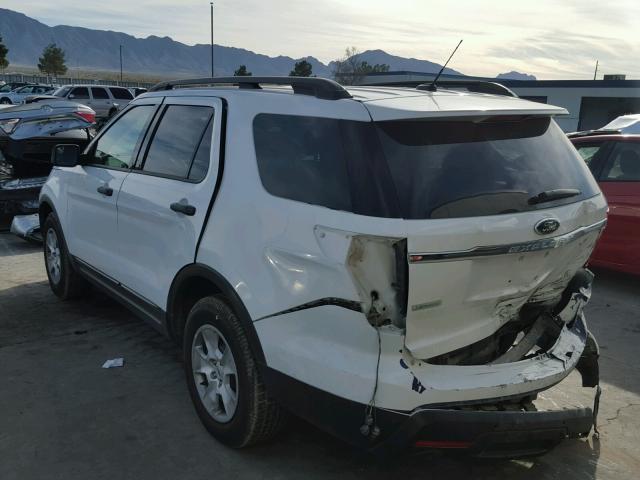 1FM5K7B92EGC13840 - 2014 FORD EXPLORER WHITE photo 3