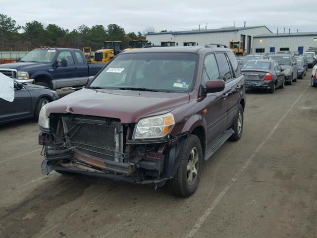 5FNYF18538B036379 - 2008 HONDA PILOT EXL MAROON photo 2