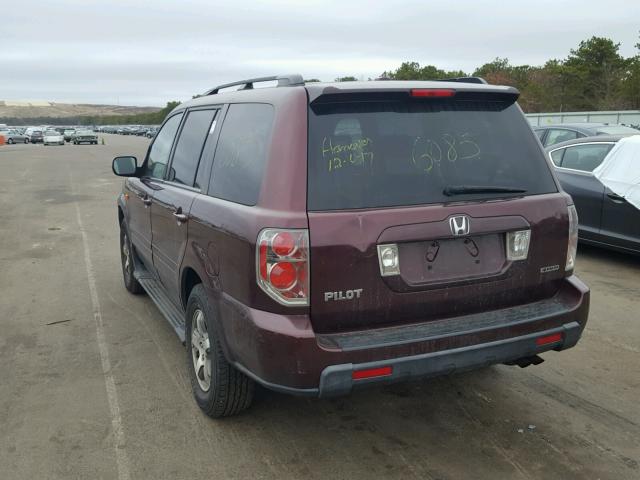 5FNYF18538B036379 - 2008 HONDA PILOT EXL MAROON photo 3