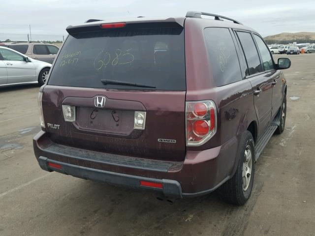 5FNYF18538B036379 - 2008 HONDA PILOT EXL MAROON photo 4