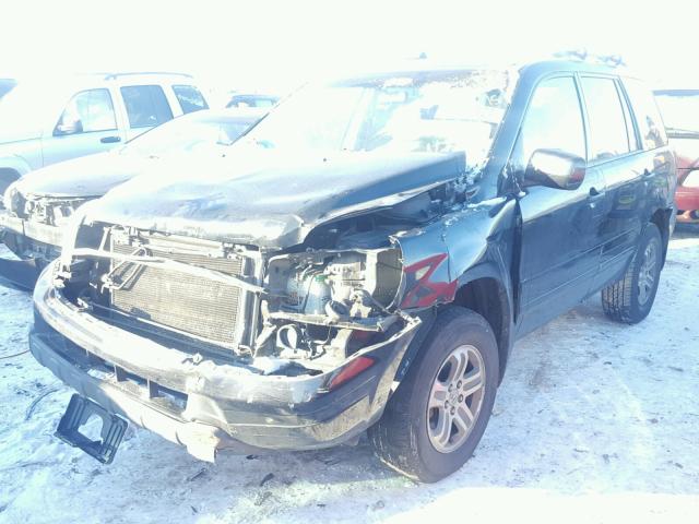 2HKYF185X4H596296 - 2004 HONDA PILOT EXL BLACK photo 2