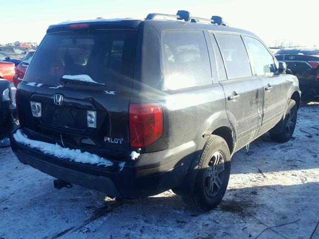 2HKYF185X4H596296 - 2004 HONDA PILOT EXL BLACK photo 4