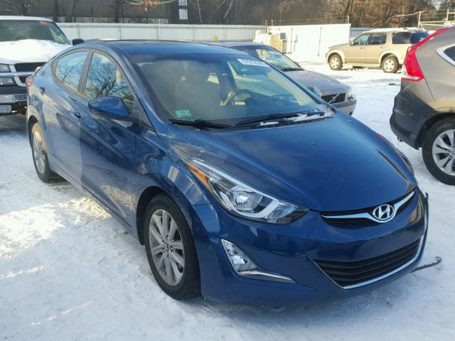 KMHDH4AEXEU053957 - 2014 HYUNDAI ELANTRA SE BLUE photo 1