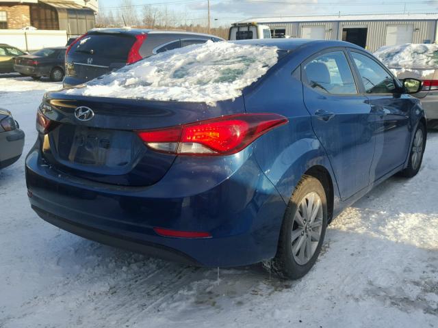 KMHDH4AEXEU053957 - 2014 HYUNDAI ELANTRA SE BLUE photo 4