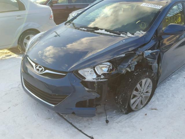 KMHDH4AEXEU053957 - 2014 HYUNDAI ELANTRA SE BLUE photo 9