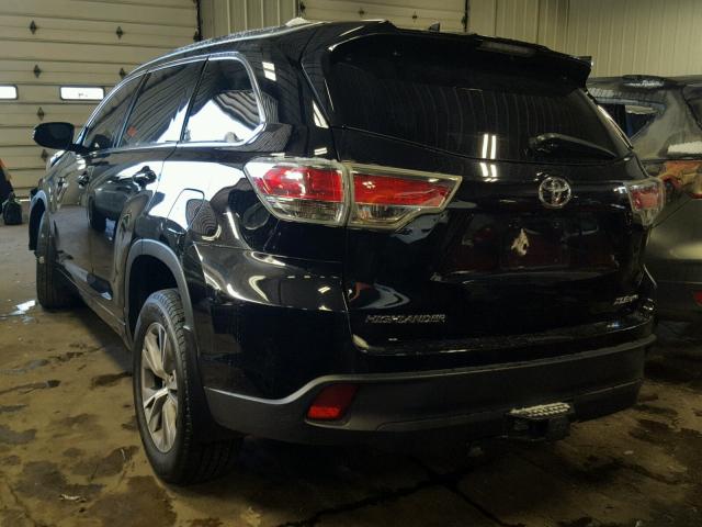 5TDJKRFH4FS190438 - 2015 TOYOTA HIGHLANDER BLACK photo 3