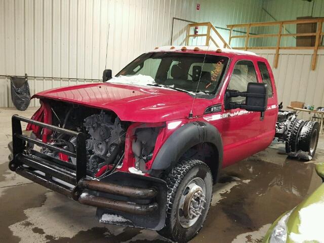 1FD0X5HY4EEB10316 - 2014 FORD F550 SUPER RED photo 2